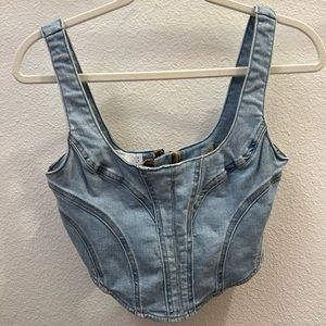 Garage Denim Bustier Top Size S
